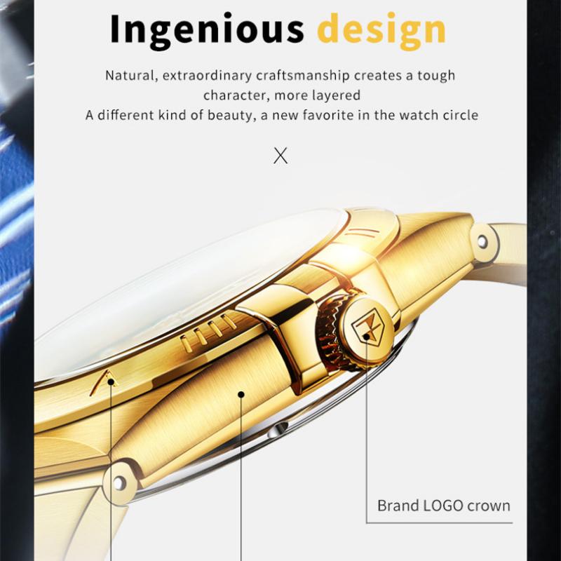 JINSHIDUN Новые деловые и досуговые мужские часы полностью автоматические часы-машина деловые водонепроницаемые часы высокого класса