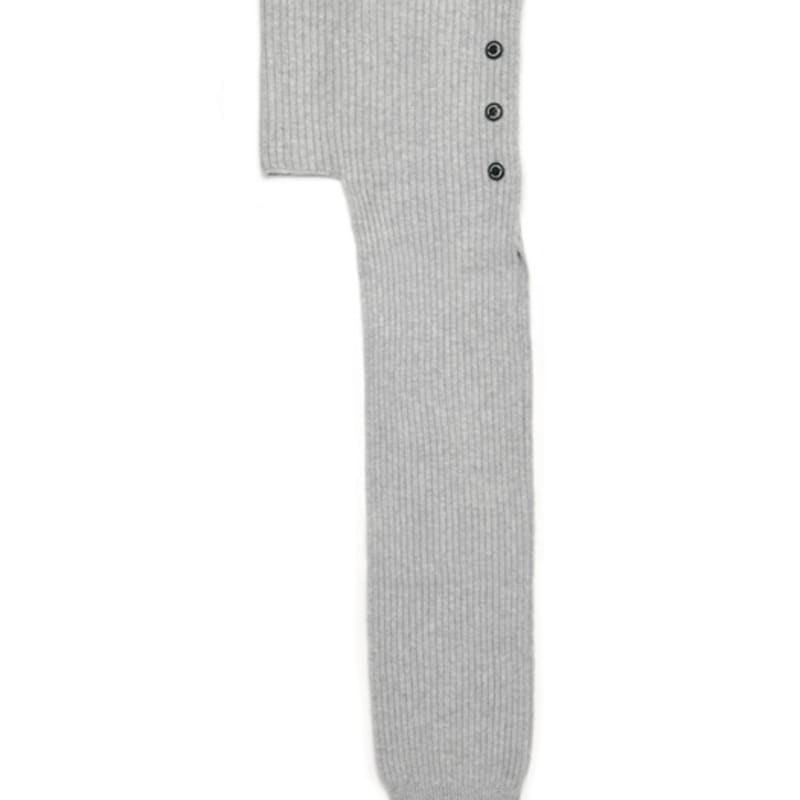 DOYOUKNOWMC 24FW Button Opening Neck Warmer Gray Knit Muffler