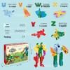 Gudi 26 Alphabet Dinosaur Transforming Building Blocks for Boys - Educational Animal Toys and Gifts