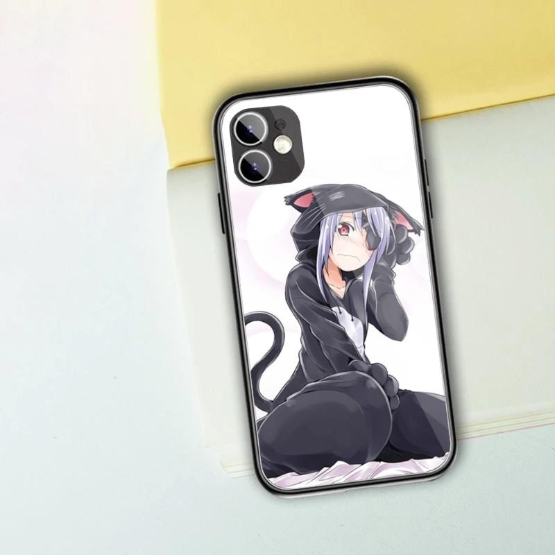 Чехол для телефона Girl Infinite Stratos для IPhone 14 13 12 11 XS X 8 7 6 Plus Mini Pro Max SE 2022, черный чехол из поликарбоната и ТПУ, стеклянный чехол для телефона