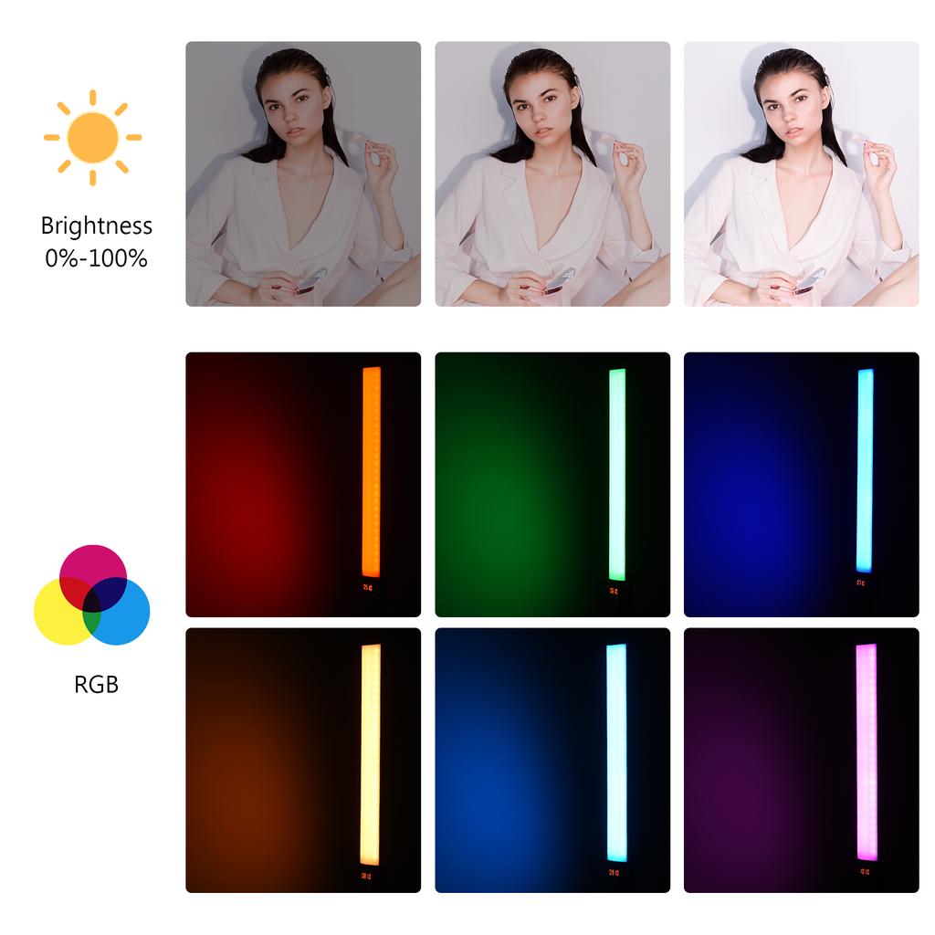 Andoer 20 Вт красочный ручной светильник RGB с палочкой для профессионального фотографического освещения 300 яркий свет