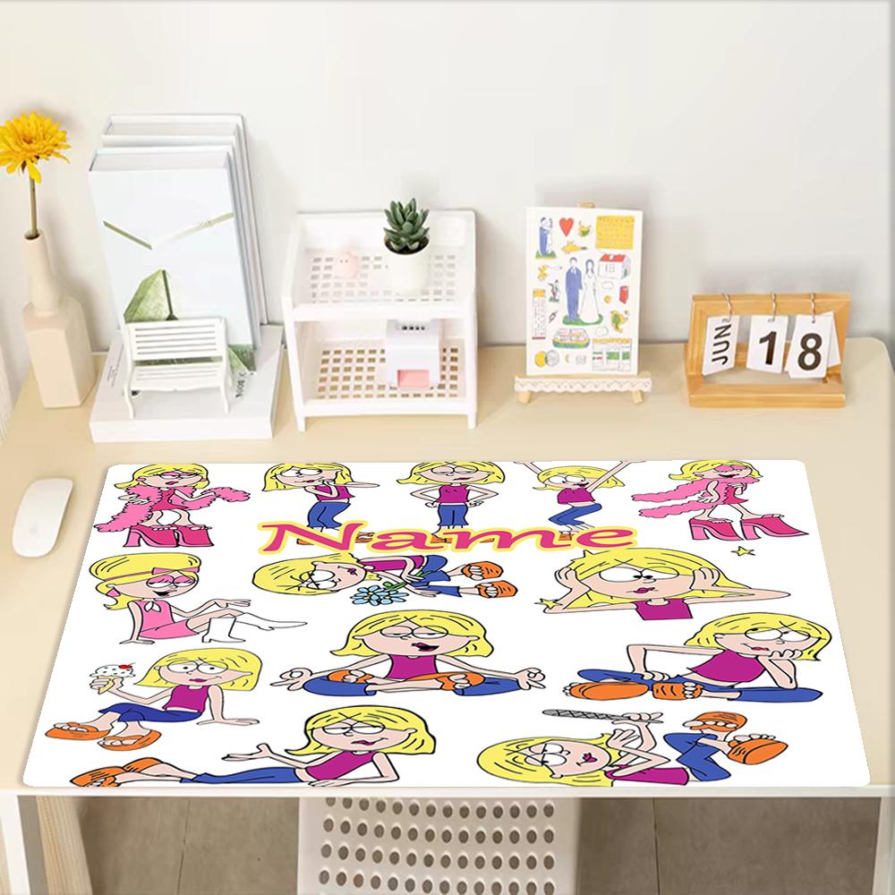 Custom Name Lizzie McGuire Theme Mouse Pad, Non Slip Rubber Base, Multifunctional Office & Home Decor, Perfect for Workspace Personalization.