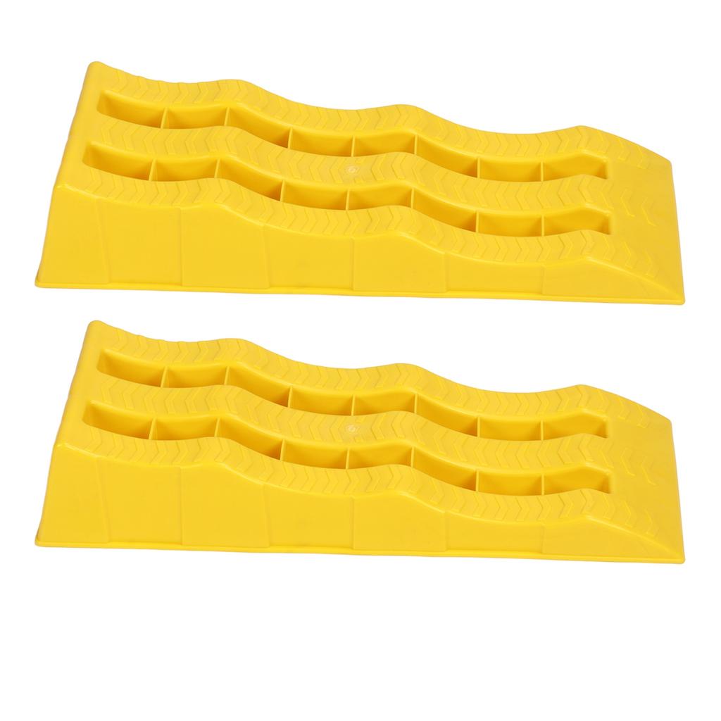 1 Pair RV Leveling Ramps 3 Stage Yellow Trailer Camper Wheel Chocks for Stabilizing Uneven Ground an
