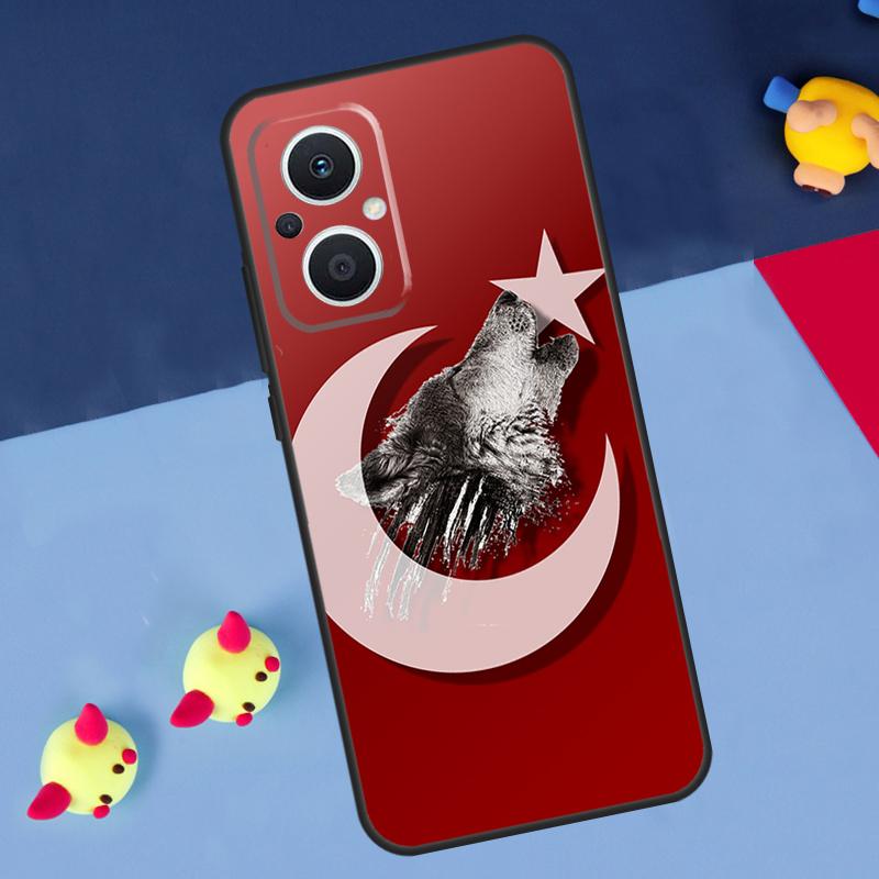Флаг Волк-индеец Турция Для OPPO Reno 12F 13F 14F 11F 10 11 12 13 14 Pro 8T 7 8 Lite OPPO Find X9 X8 X6 X5 Pro Чехол