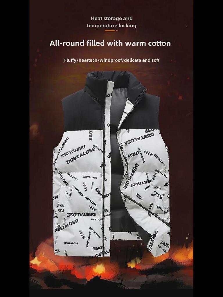 Мужская зимняя повседневная куртка из хлопка с воротником-стойкой - новый модный свободный жилет