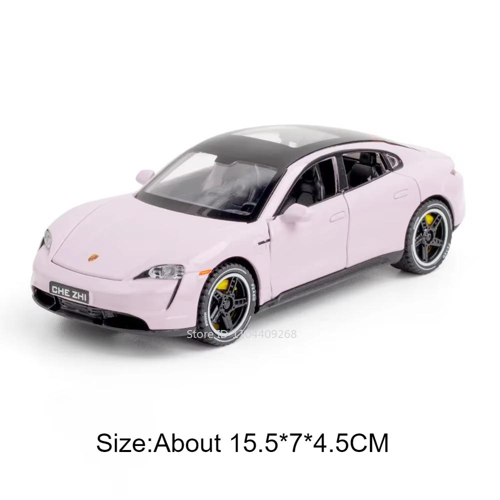 Scale 1:32 Taycan 911 GT3 Sports Car Model Toy Diecast Metal Sound Light Pull Back Miniature Vehicles Toys Collection Ornaments