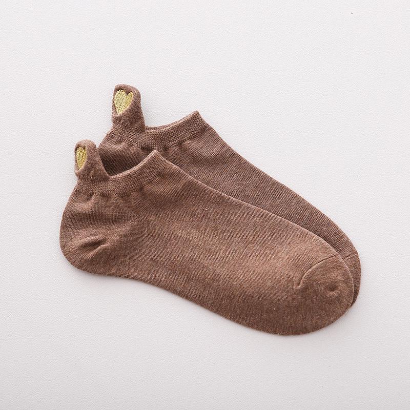 Женские хлопковые носки по щиколотку, новые модные весенние цветные новинки для девочек, милые повседневные забавные короткие носки с вышивкой в виде сердца