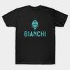 Мужская черная футболка с принтом Bianchi Bike Потрет Логотип Печать на трансферной бумаге без вырезания Хлопковая футболка