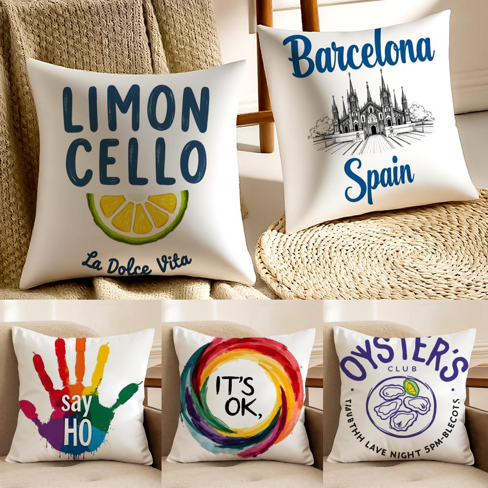 Fashionable Handpainted Minimalist Prints Cushion Cover Pillowcase Antidustmite living Room Sofa Decor Cushion Room