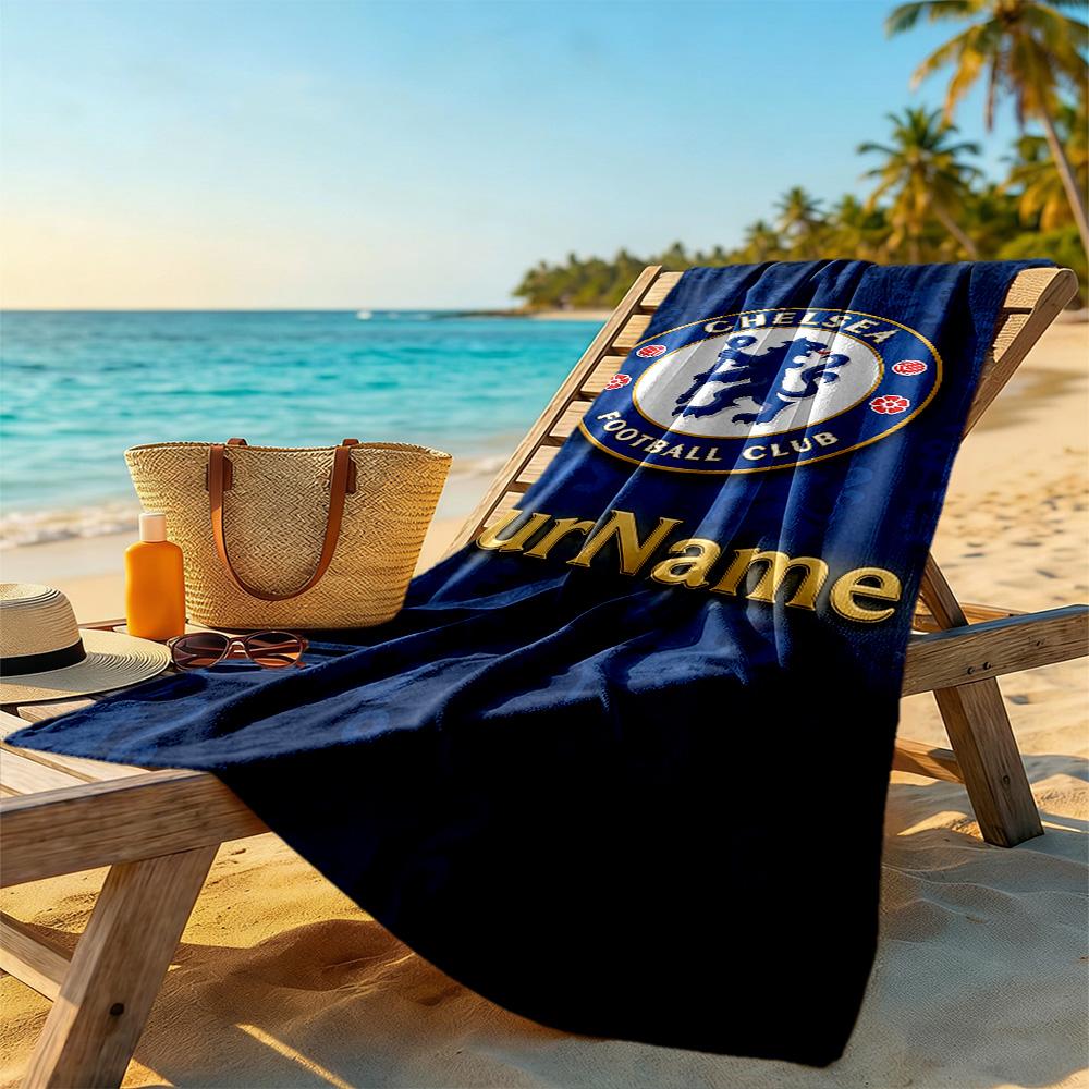 Chelsea Customizable Name Beach Towel Super Soft & Absorbent Suitable for Swimming Gym Camping Yoga Vacation