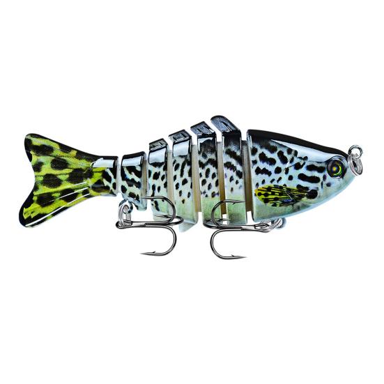 10 см/15,5 г многосоставная рыболовная приманка с крючками, реалистичная 7-секционная пластиковая искусственная приманка для пресноводной и соленой рыбалки