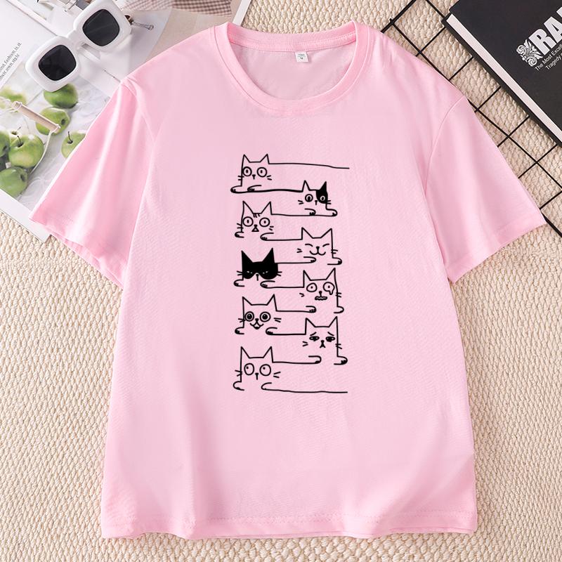 Funny Cats Graphic Tee Cat Lover TShirts Casual Cute Kitty Humor Top Pet Owner T Shirts Funny Cat Mom Dad Tee Unisex