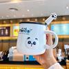 High-Value Panda Mug With Lid Spoon Couple Ceramic Cup Children'S Household Drinking Cup Office Coffee Cup