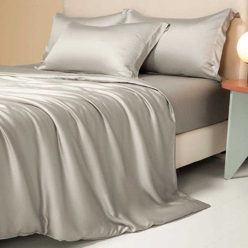 Комплект постельного белья из 100% египетского хлопка с натянутой простыней, плоская простыня, наволочка, роскошные нити 1000, 4/6 шт., комплекты постельного белья Sliky