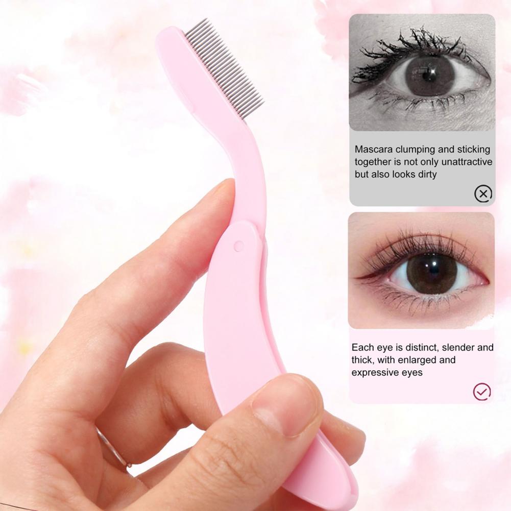 1/2 шт. Разделитель ресниц Расческа Складная ручка Инструмент для разделения ресниц Зубья из нержавеющей стали Расческа для разделения ресниц Инструменты для макияжа