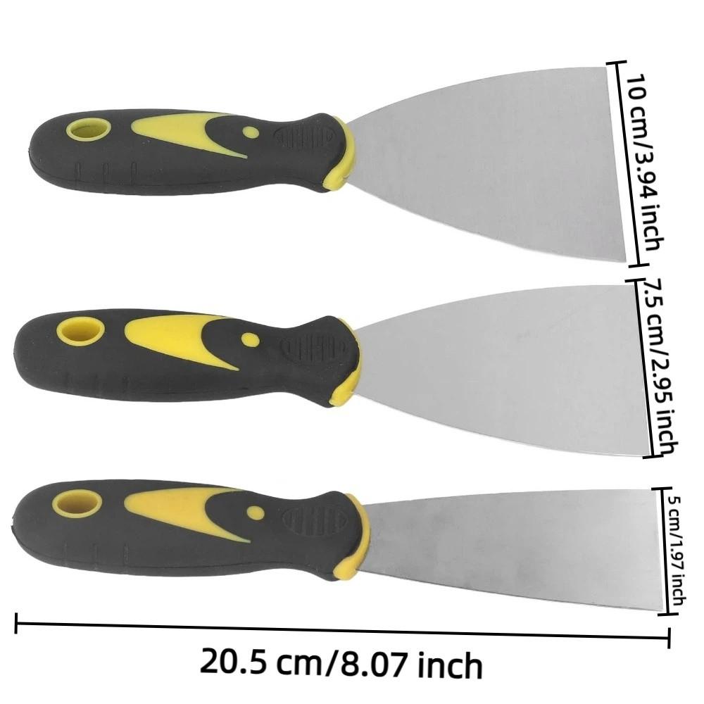 3PCS Wallpaper Scraper Putty Knife Set Stainless Steel Spackle Knife for Patching and Painting