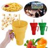 Snack And Drink Cup Reusable Popcorn Holder with Straw Leak-proof 900ml Stadium Tumbler for Movies Travel