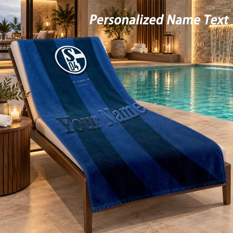 Пляжное полотенце с принтом Schalke 04 FC и индивидуальным текстом, большое полотенце для дома, ванной комнаты, пляжа