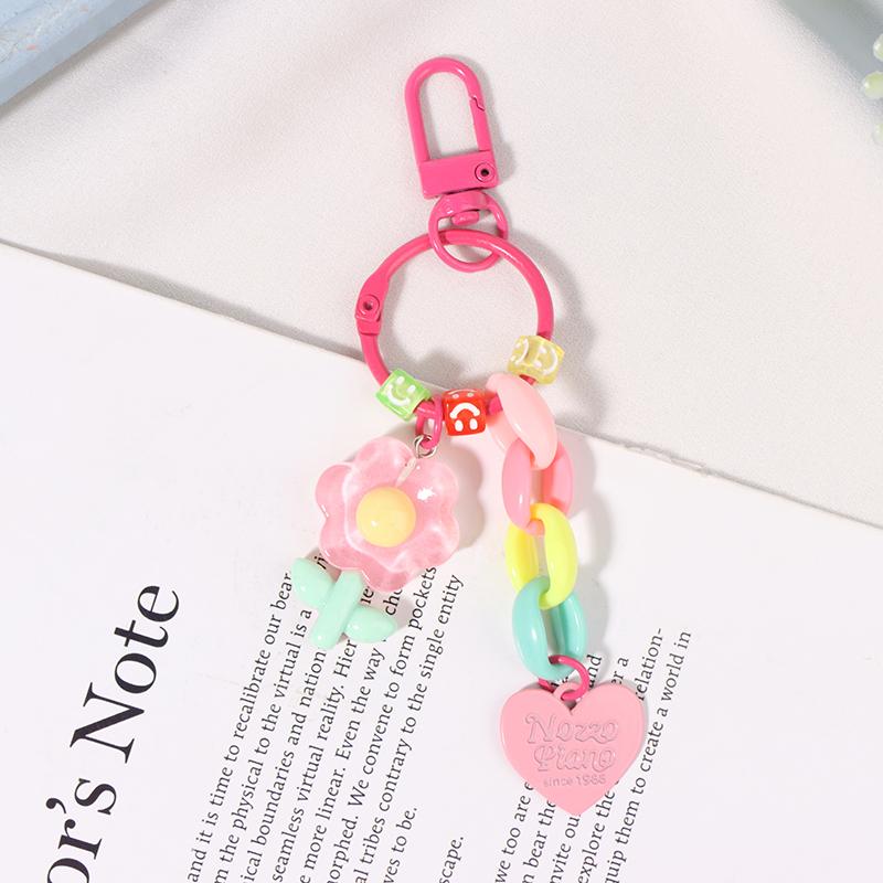 Милый брелок-тюльпан с цветочным кулоном, кольцо для ключей Love, рюкзак, автомобильные подвески, украшение для сумки, аксессуары