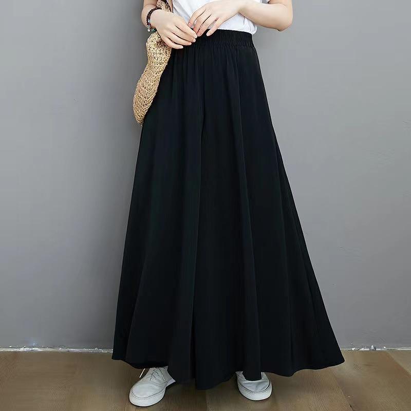 Big Size Women's Loose Leisure Straight Trousers 300 Pounds of Thin Loose High-waisted Draped Wide-leg Trouser Skirt