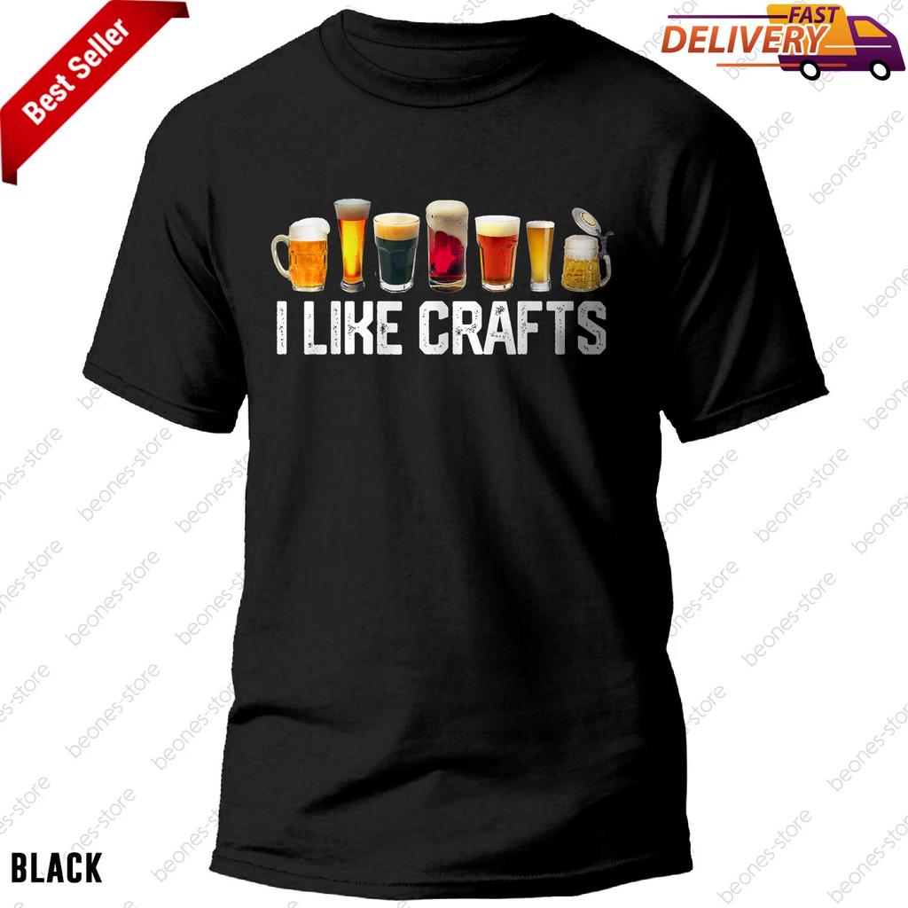 I LIKE CRAFTS Craft Beer Microbrew Hops Funny Gift Dad Men T-shirt, Tee Gift
