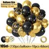 15-150PCS Black Gold Latex Balloons Sequin Confetti Balloon Birthday Wedding Baby Shower Party Decoration Inflatable Balloons
