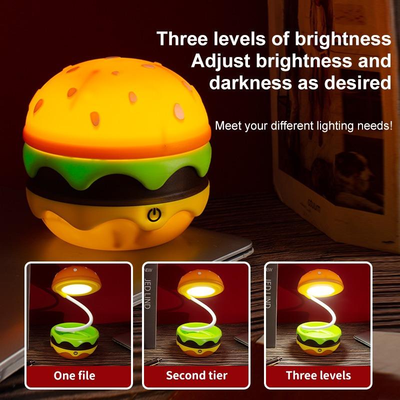 HamburgerLampTouchthreeleveldimmingchargingdesklamp third gear dimming
