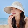 Женская шляпа-козырек от солнца летняя с широкими полями, кепка для рыбалки с бантом, защита от УФ-лучей, полуоткрытый верх, пляжная шляпа для походов, путешествий