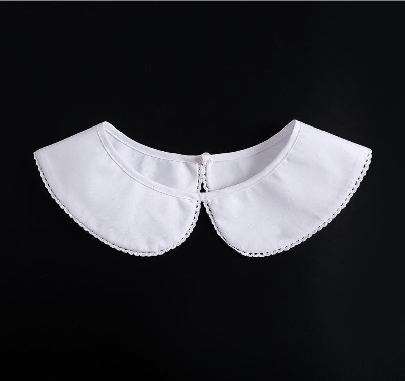 French Style Women Shirt Detachable Faux False Collar Sweet Lace Trim Button Necklace Choker Ladies Shoulder Wraps Collars