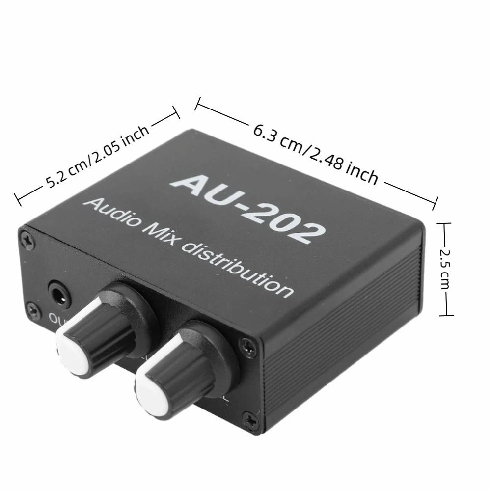 Independent Volume Control Small Sound Mixer 3.5mm Dual-Channel Stereo Mixer  For Headphone