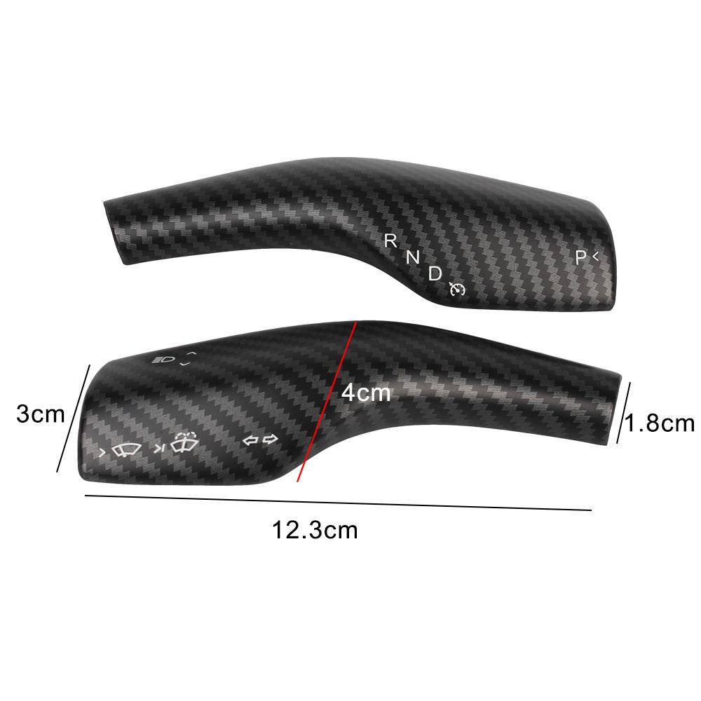 Interior Remodel Carbon Fiber Car Column Shift Knob Cover Decor Armor Steering Rod For Tesla Model 3 Y ABS