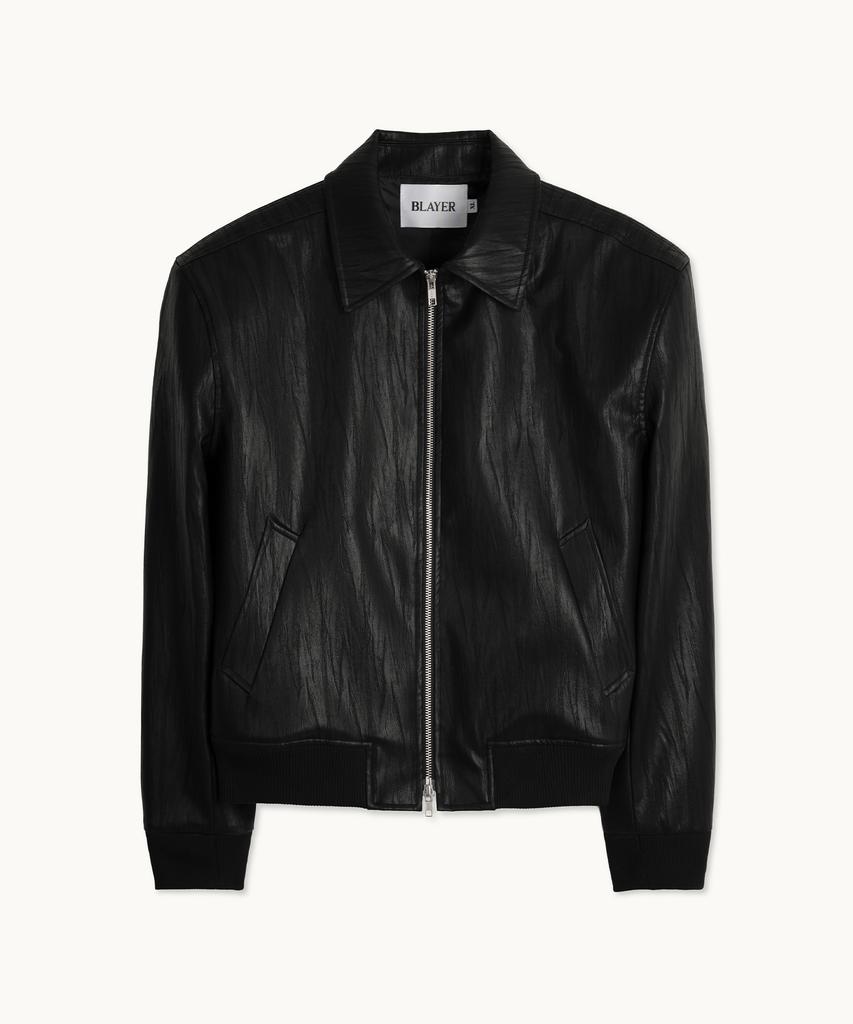 Blayer Align Crack Leather Crop Jacket [Black]