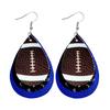 Rugby Drop Leather Earrings Multi-Layer Christmas Earrings