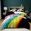 Rainbow Duvet Cover King/Queen Size LGBT Abstract Rainbow Heart Bedding Set for Girls Women Colorful Lines Soft Quilt Cover