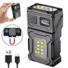 USB Rechargeable LED Flashlight Portable Tail Magnet Flashlight Super Bright Camping Lantern Side COB Emergency Light