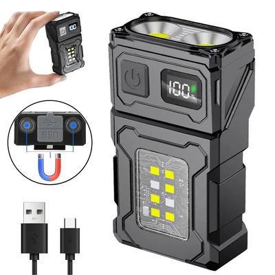 Светодиодный фонарик с зарядкой от USB, портативный магнитный фонарик на хвосте, супер яркий фонарь для кемпинга, боковой аварийный фонарь COB