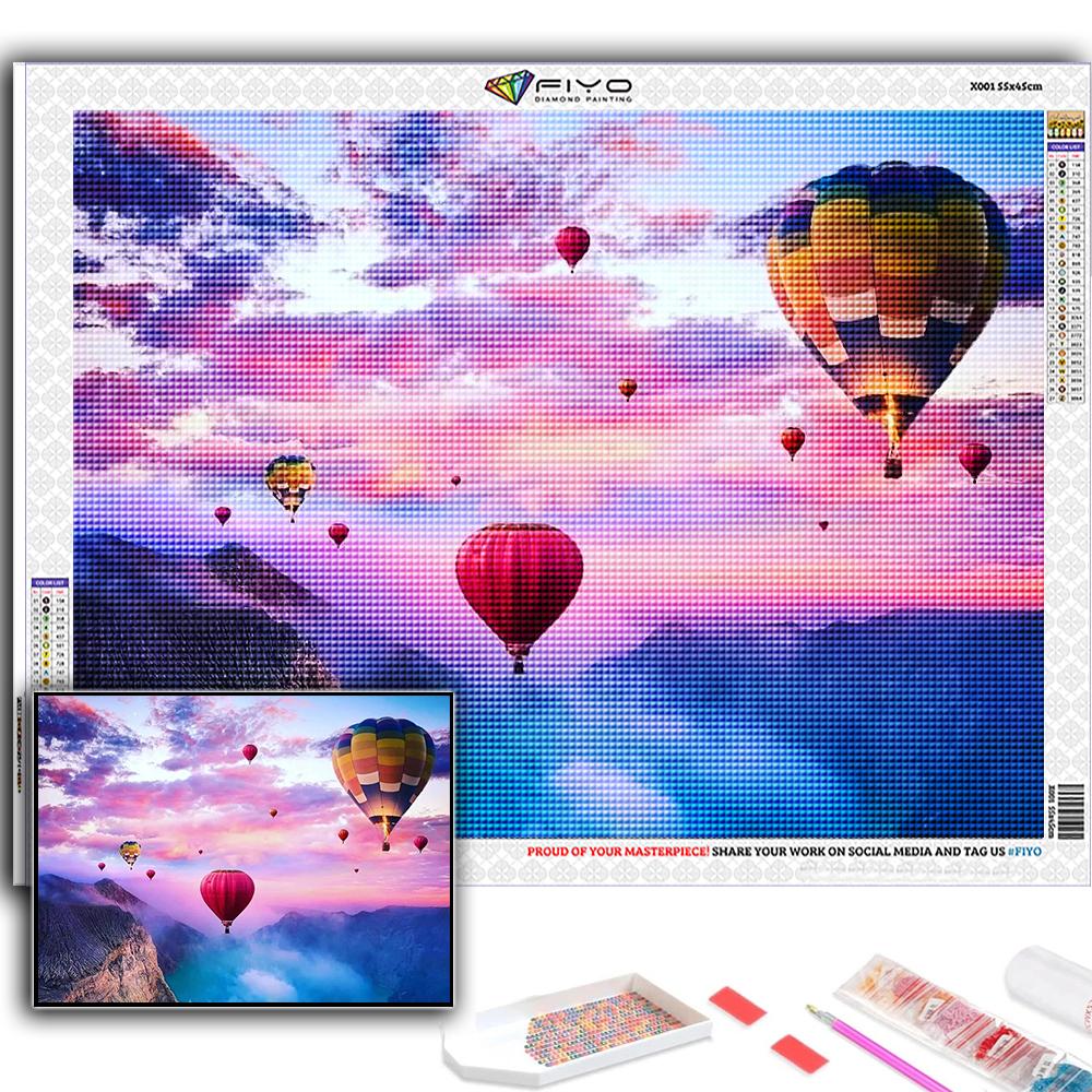 Diamond Painting Hot Air Balloon Embroidery Cross Stitch Rhinestone Home Decor