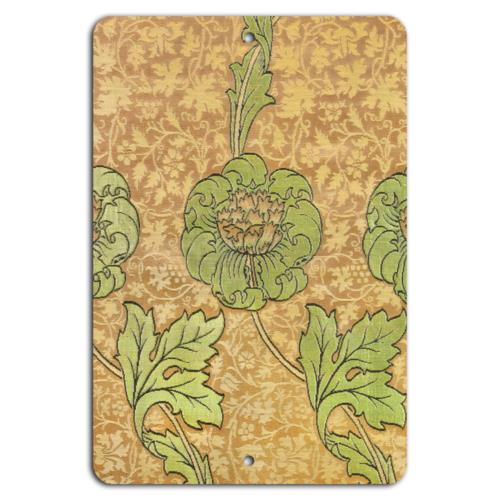 Ornate Floral Elegance Vintage Botanical ArtAluminumtin sign