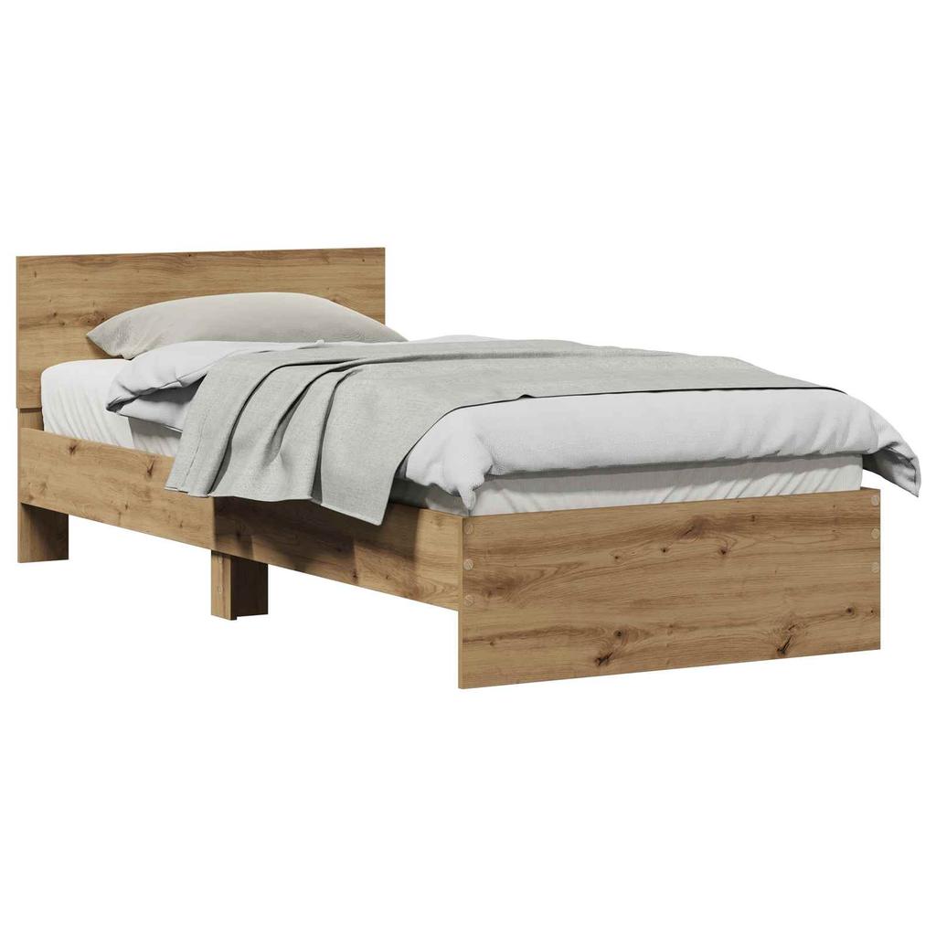 Bed Frame with Headboard Artisan Oak Finish 75 x 190 cm Particleboard