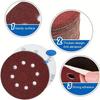 5/10pcs 5-Inch 8-Hole 125mm Red Sanding Discs, Hook And Loop Sandpaper For Dry Sanding, Random Orbital Sander Pads #100-#600