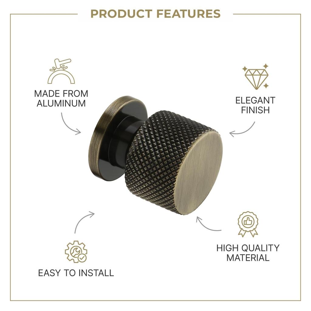 Набор из 3 алюминиевых ручек и тяг для ящиков – Прочные дверные ручки для шкафов, буфетов и гардеробов (Античная отделка)