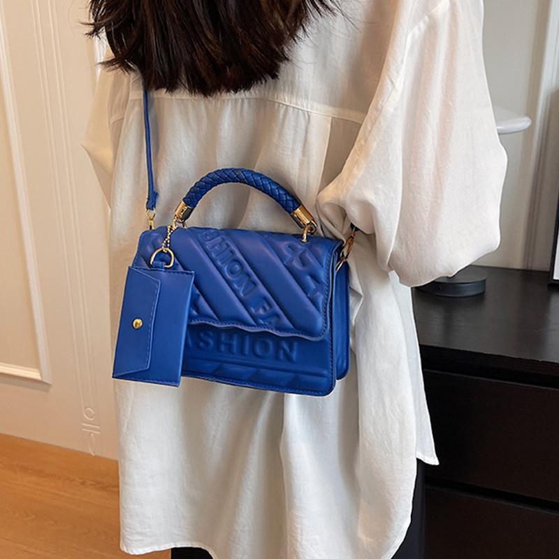 Yogodlns Модная женская квадратная сумка через плечо Samll из искусственной кожи, винтажная однотонная сумка через плечо с верхней ручкой и небольшим кошельком