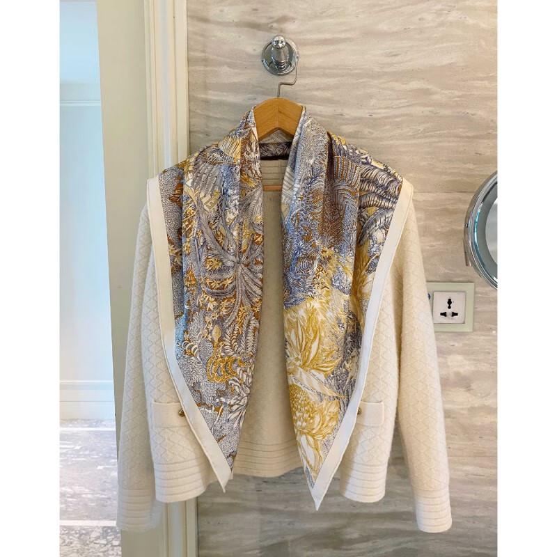 NINA SOLOR Tropical Rainforest 18 Momme Twill Silk Scarf