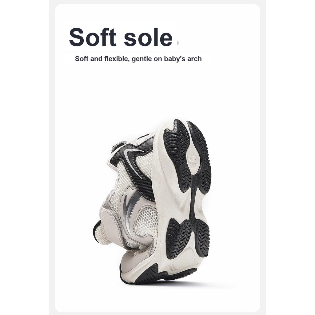 Anta Kids Synthetic Leather Comfortable Non-Slip Anti-Kick Wear-Resistant Low-Top Walking Shoes Baby Shoes White A12430003-1