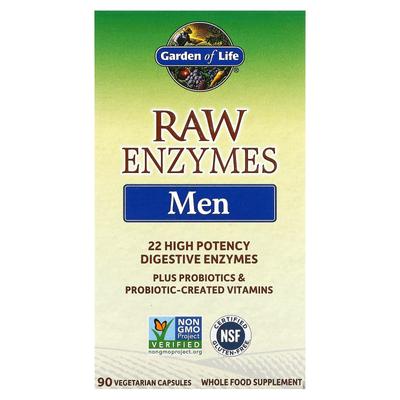 RAW Enzymes, для мужчин, 90 растительных капсул