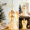 Healing Light Shadow Craft Praying Angel Night Light Resin Decorative Figurine with Warm LED Lights Holy Protection Keepsake for Home Decor Tabletop