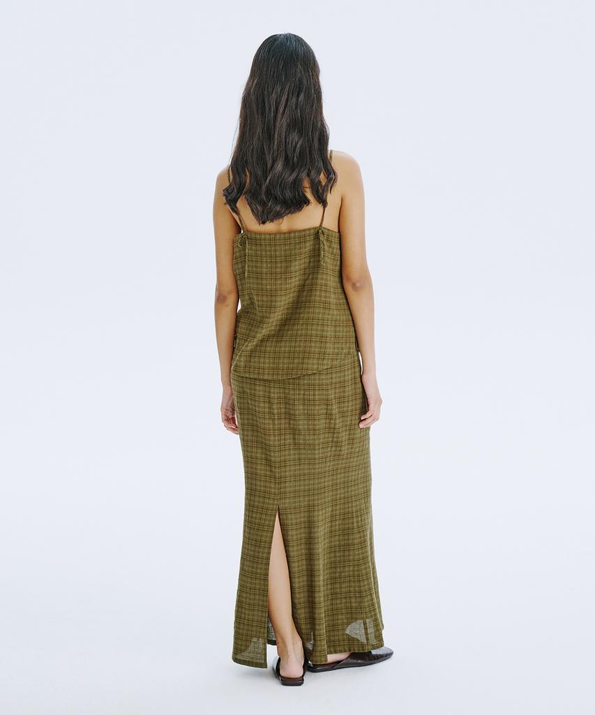 WNDERKAMMER Check Sleeveless Top_Khaki