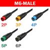 5/20/100Pcs Julet M6 M8 Waterproof Electric Bicycle Butt Joint Plug Male Female Ebike 4 Pin Display Cable Connector Wire 20cm