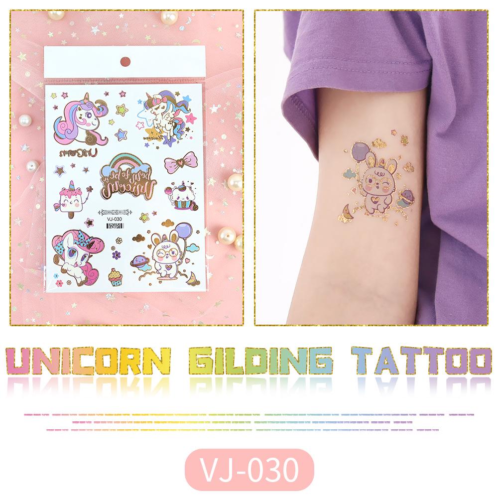 Metallic Unicorn Temporary Tattoos for Kids