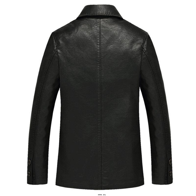 Leather Jacket Men Soft PU Male Business Casual Coats Man Jaqueta Masculinas Inverno Couro Large Size XXXL 4XL